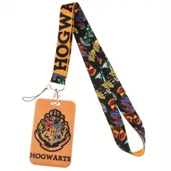 Šňůrka na krk s karabinou a poutkem, pouzdro na kartu Harry Potter hogwarts 
